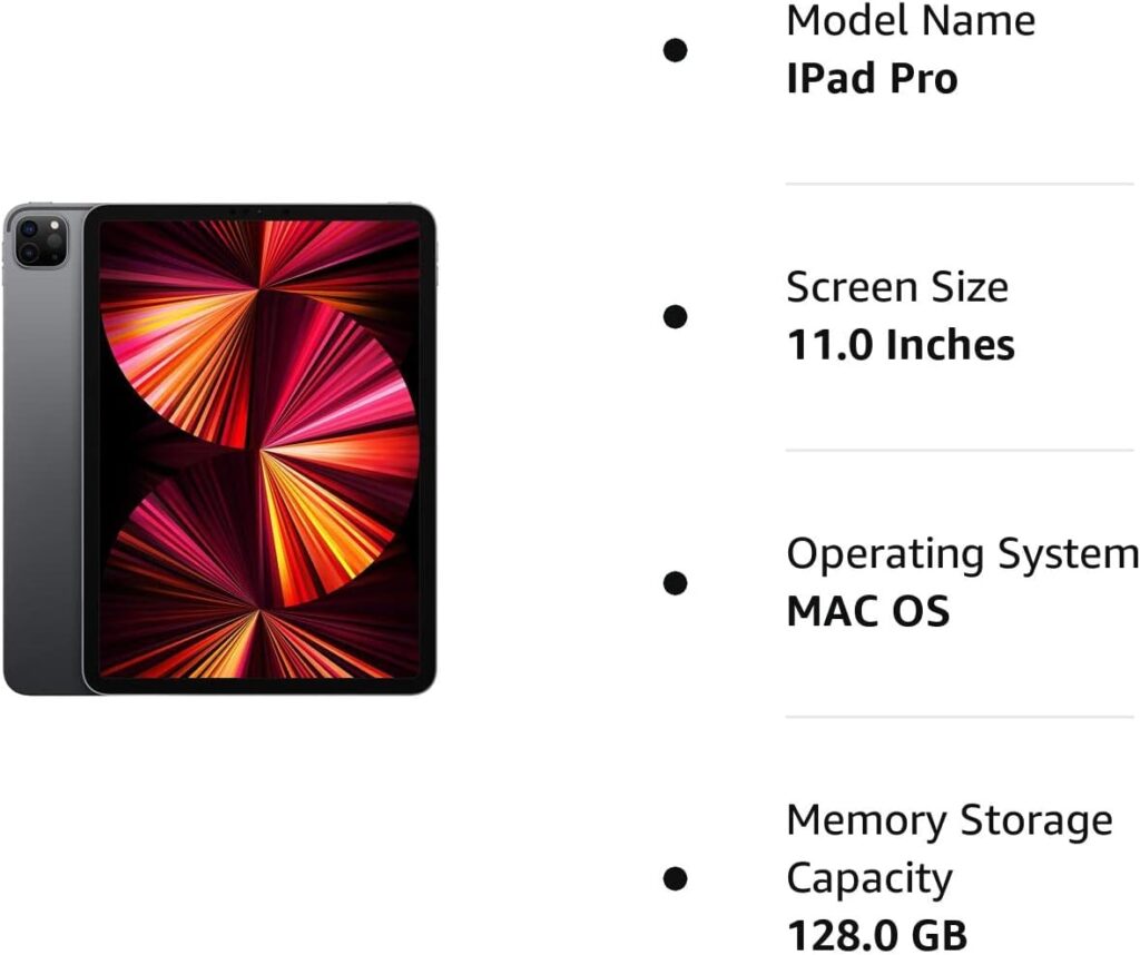 2021 Apple 11-inch iPad Pro (Wi-Fi, 128GB) - Space Gray (Renewed)