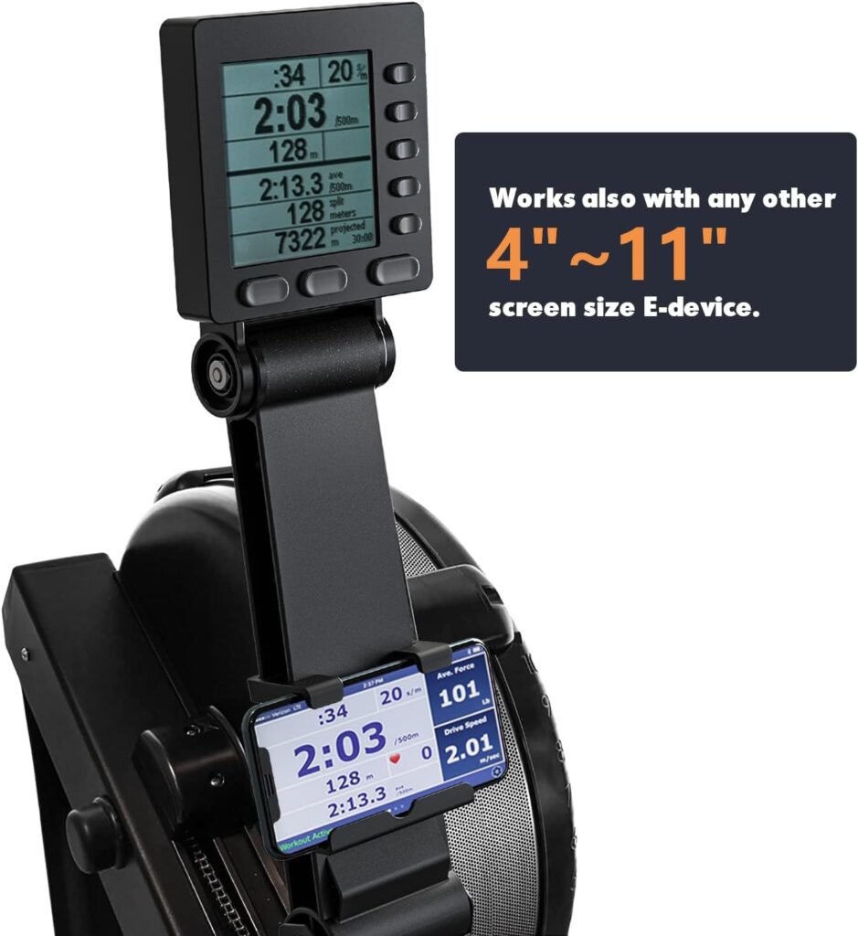 Phone and Tablet Holder for Concept 2 Rowing Machine, Adjustable Tablet Mount Made for C2 Model CD Rower ONLY, Compatible with Tablets  Phones  iPad Up to 11” Screen Size