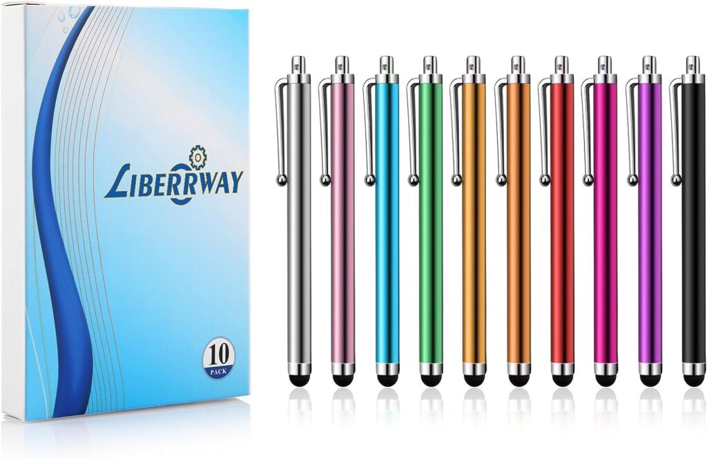 Stylus Pens for Touch Screens, LIBERRWAY Pen 10 Pack of Pink Purple Black Green Silver Universal Screen Capacitive Compatible with Kindle ipad iPhone Samsung