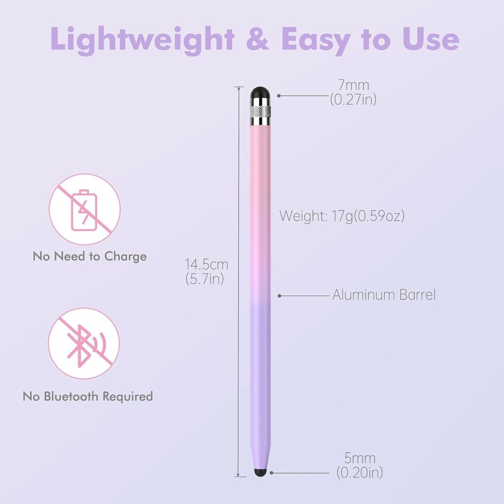 Stylus Pens for Touch Screens - StylusHome 5 Pack Stylus Pens, 2-in-1 High Sensitivity Capacitive Stylus with 10 Extra Tips for iPad iPhone Tablets Samsung Galaxy All Universal Touchscreen Devices