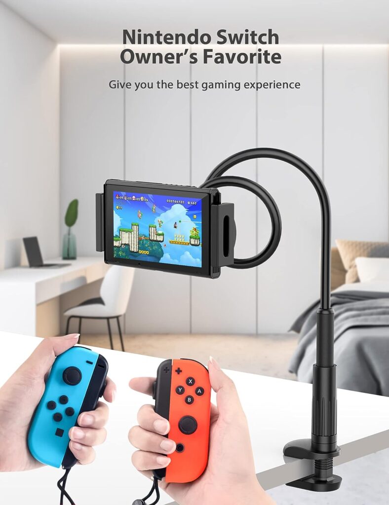 Tablet Stand Holder, Gooseneck Tablet Holder for Bed, Gooseneck Tablet Mount with Adjustable Flexible Arm Compatible with iPad Air Pro Mini, Samsung Tab, Nintendo Switch Kindle Other 4.7-12.9 Device