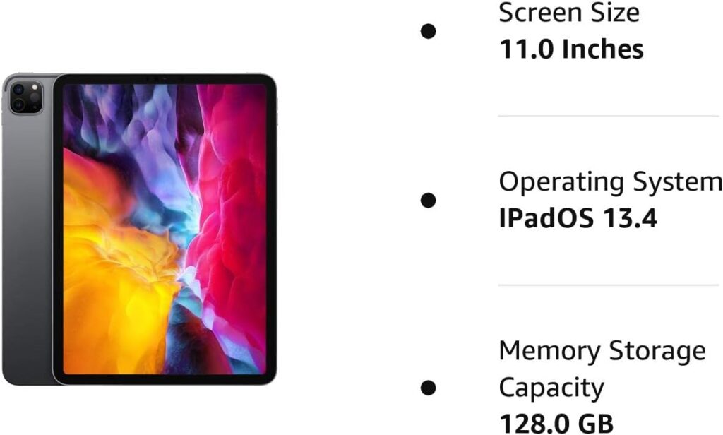 2020Apple iPad Pro (11-inch, Wi-Fi, 128GB) - Space Gray (Renewed)