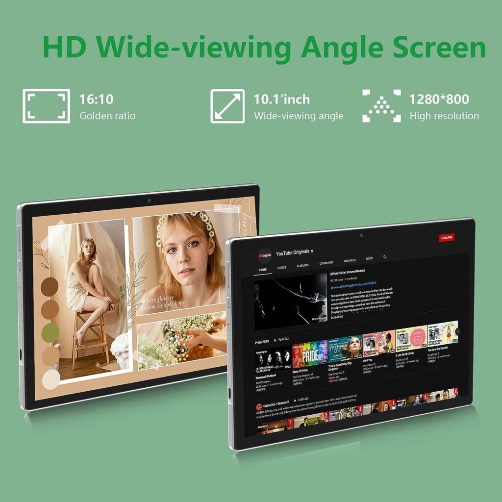2023 Newest 2 in 1 Tablet, 10 inch Android 11 Tablet with Keyboard, 4GB+64GB, Tablets with Case Mouse Stylus, 1.8GHz Quad Core, 1280*800 HD Touch Screen, 8MP Dual Camera, Games, Wi-Fi, BT Tableta PC