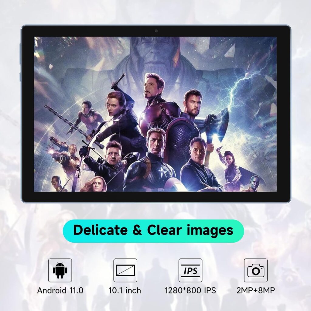 2023 Newest Tablet 2 in 1 4GB+64GB 10 inch Tablet with Keyboard And Case Mouse Stylus Film Game Tablet Android 11.0 Tablets PC, Tableta Computer 10.1 IPS Screen 8MP Dual Camera WiFi BT Google Play Tab