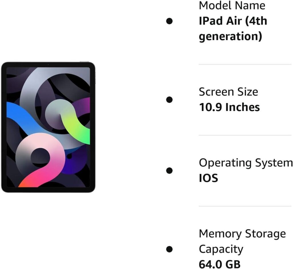 Apple iPad Air (10.9-inch, Wi-Fi, 64GB) - Space Gray (Latest Model, 4th Generation) (Renewed)
