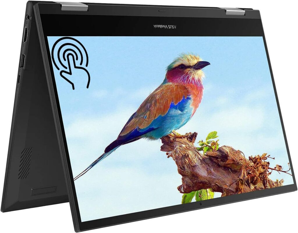 ASUS Vivobook Thin and Light 2-in-1 Touchscreen Laptop, 14 Touch Display, Intel Dual-core Processor, 4GB RAM, 192GB Storage (128GB SSD, 64GB eMMC), Intel UHD Graphics, Windows 11 in S Mode
