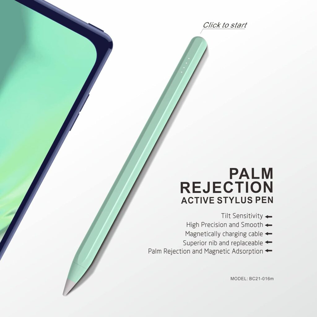 iPad Air Pencil with Palm Rejection, PERMARK Stylus Pen Compatible with (2018-2023) Apple iPad Pro (11/12.9 Inch),iPad Air 3rd/4th/5th Gen,iPad 6/7/8/9th Gen,iPad Mini 5/6th Gen (Purple)