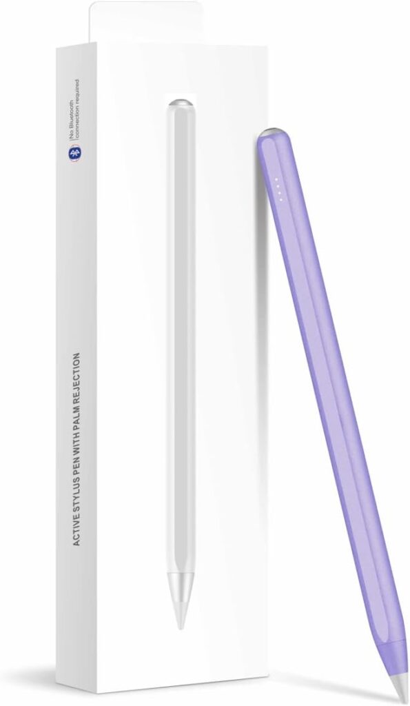 iPad Air Pencil with Palm Rejection, PERMARK Stylus Pen Compatible with (2018-2023) Apple iPad Pro (11/12.9 Inch),iPad Air 3rd/4th/5th Gen,iPad 6/7/8/9th Gen,iPad Mini 5/6th Gen (Purple)