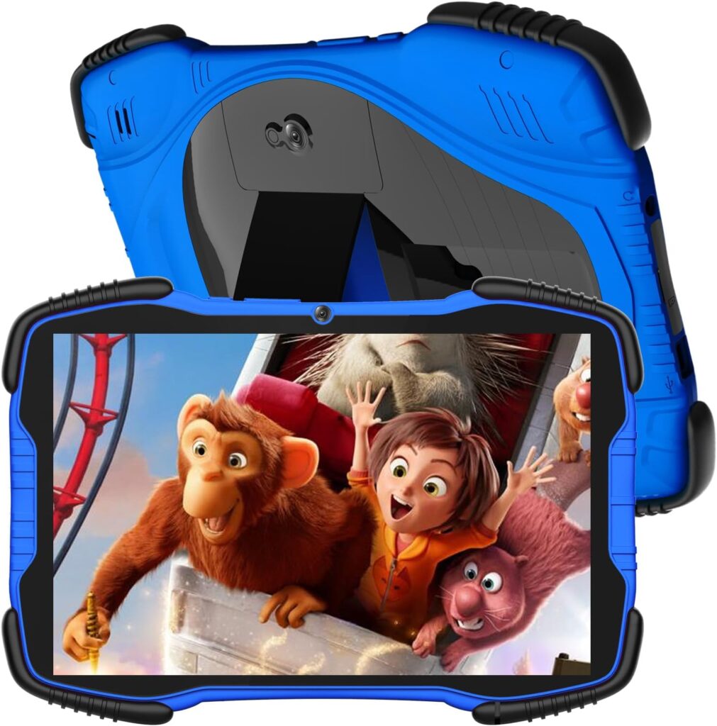 Kids Tablet 10 inch Tablet for Kids 64GB Toddler Tablet with Case, Kids Learning Android Tablet with WiFi Dual Camera IPS Screen Kids Software Installed Childrens Tablet for Toddlers YouTube