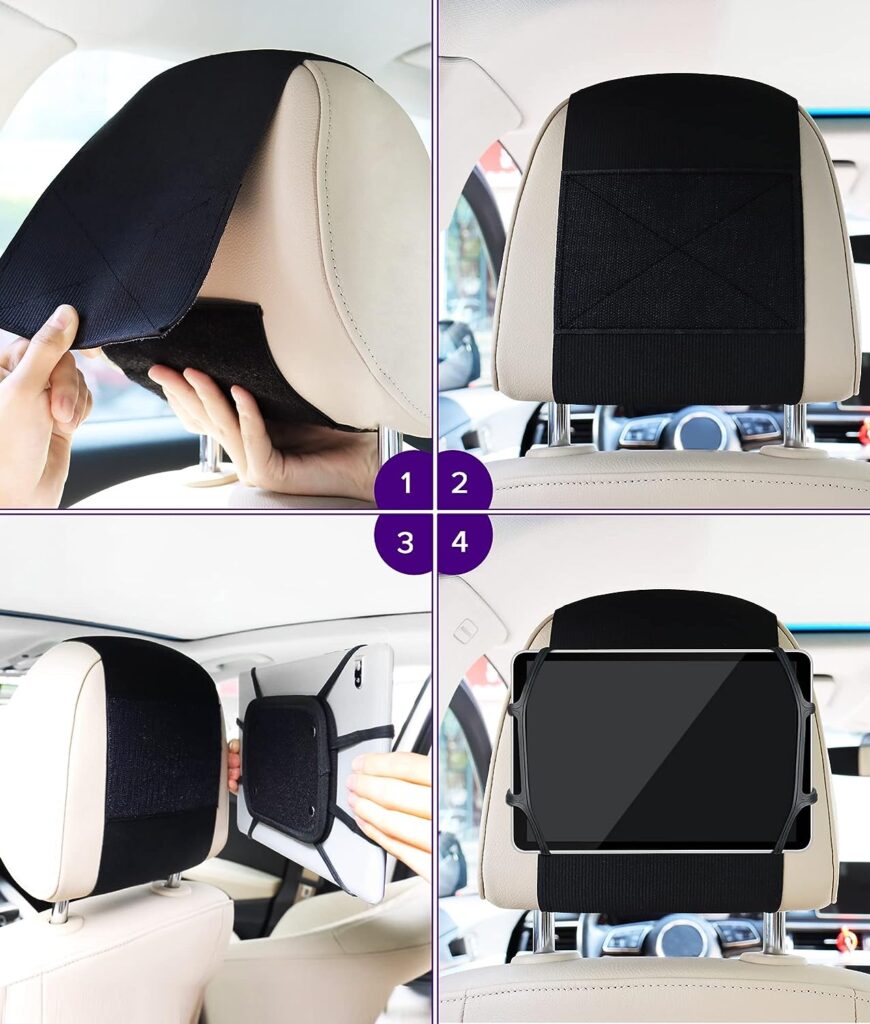 Lpoake 2 Pack Car Headrest Tablet Holder Back Seat Tablet Holder for Car Headrest Mount for Kids Fits All 7-12.9 Tablets
