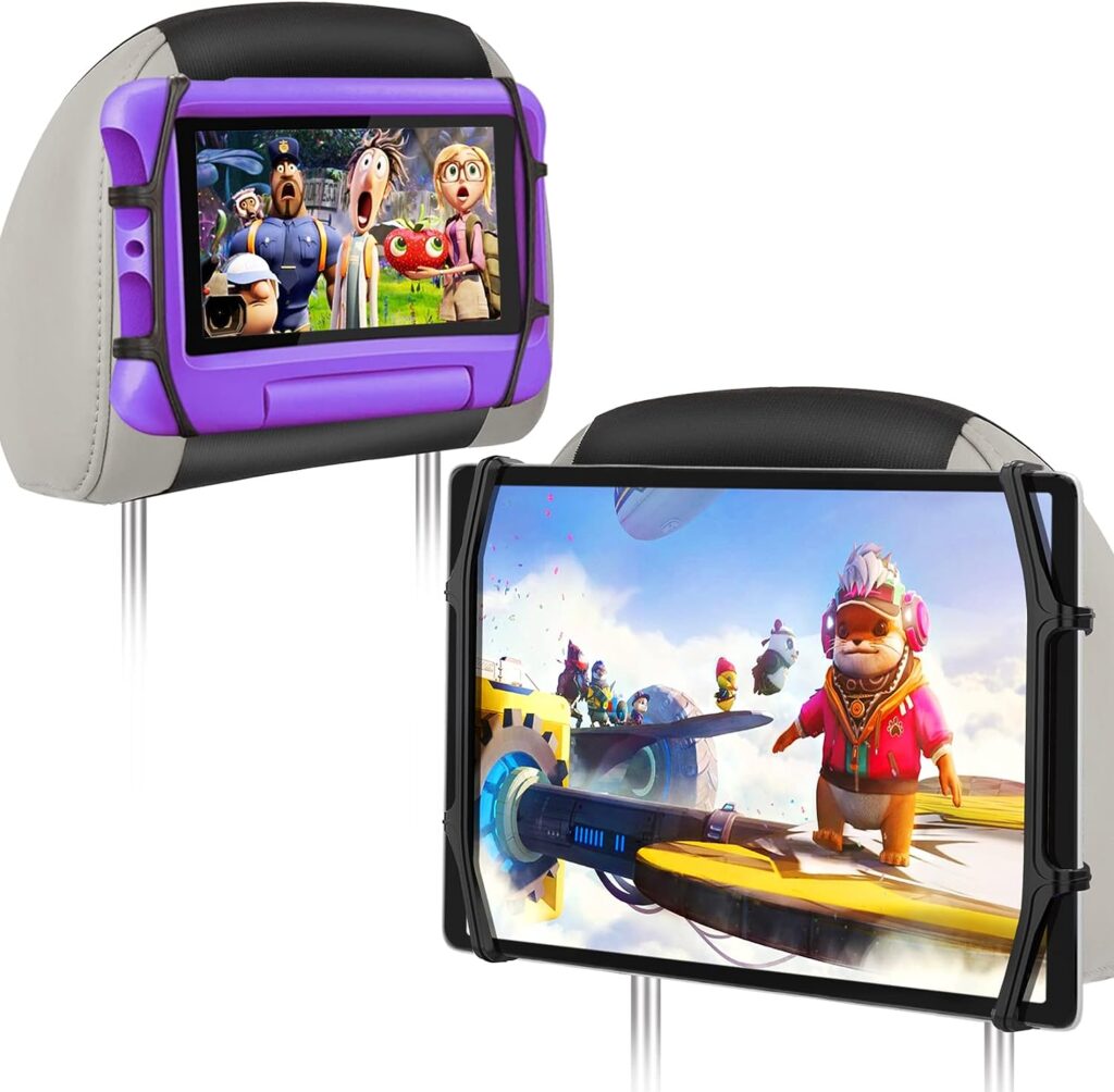 Lpoake 2 Pack Car Headrest Tablet Holder Back Seat Tablet Holder for Car Headrest Mount for Kids Fits All 7-12.9 Tablets
