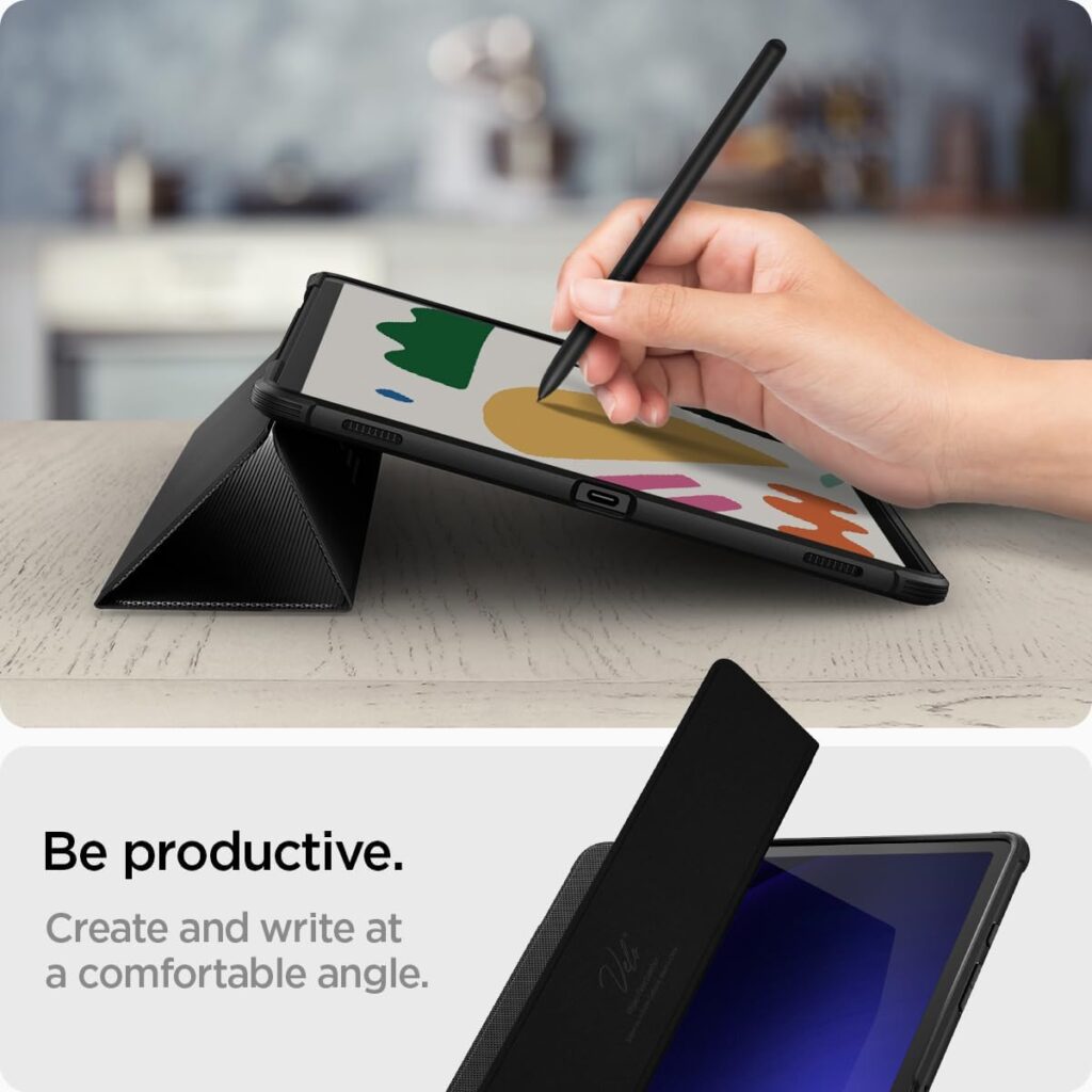 Spigen Rugged Armor Pro Designed for Samsung Galaxy Tab S9 Plus Case 12.4 Inch 2023 (SM-X81) Premium Shockproof Protective Tri-Fold Cover Case with Auto Sleep/Wake and S Pen Holder - Black