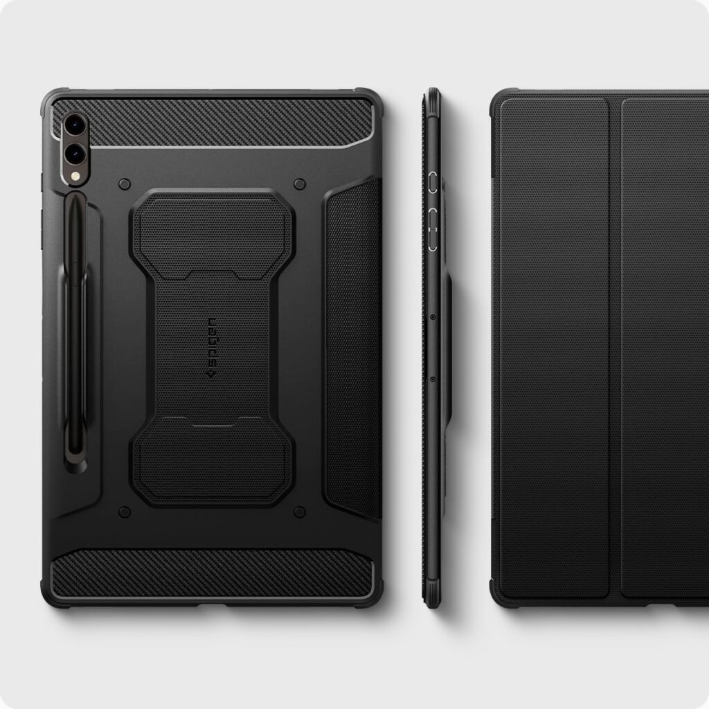 Spigen Rugged Armor Pro Designed for Samsung Galaxy Tab S9 Plus Case 12.4 Inch 2023 (SM-X81) Premium Shockproof Protective Tri-Fold Cover Case with Auto Sleep/Wake and S Pen Holder - Black