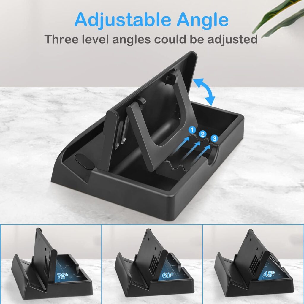 Stand Base Compatible with Logitech G Cloud Gaming Handheld, Bracket/Dock/Holder for Steam Deck/Switch/Tablet, Black(Foldable)