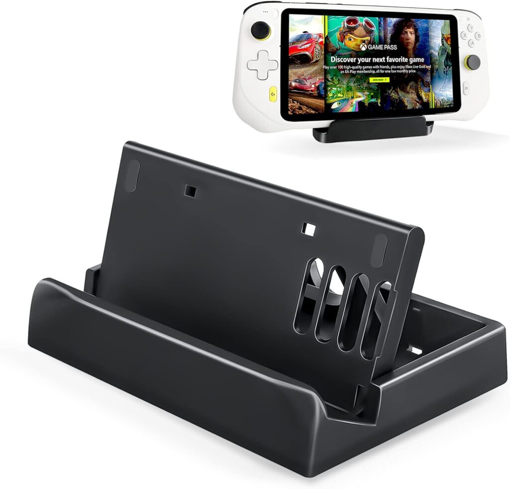Stand Base Compatible with Logitech G Cloud Gaming Handheld, Bracket/Dock/Holder for Steam Deck/Switch/Tablet, Black(Foldable)