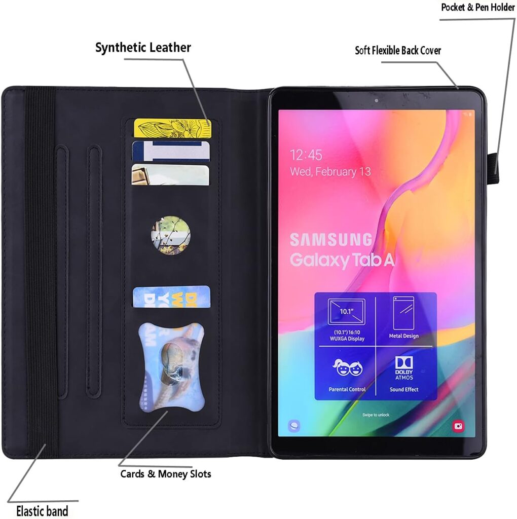 Varohix Case for Lenovo Tab M9 HD (9.0 inch) TB-310FU Tablet Premium PU Leather Protective Case Folio Flip Business Case Tablet Sleeve with Card Pocket Pen Holder, Black