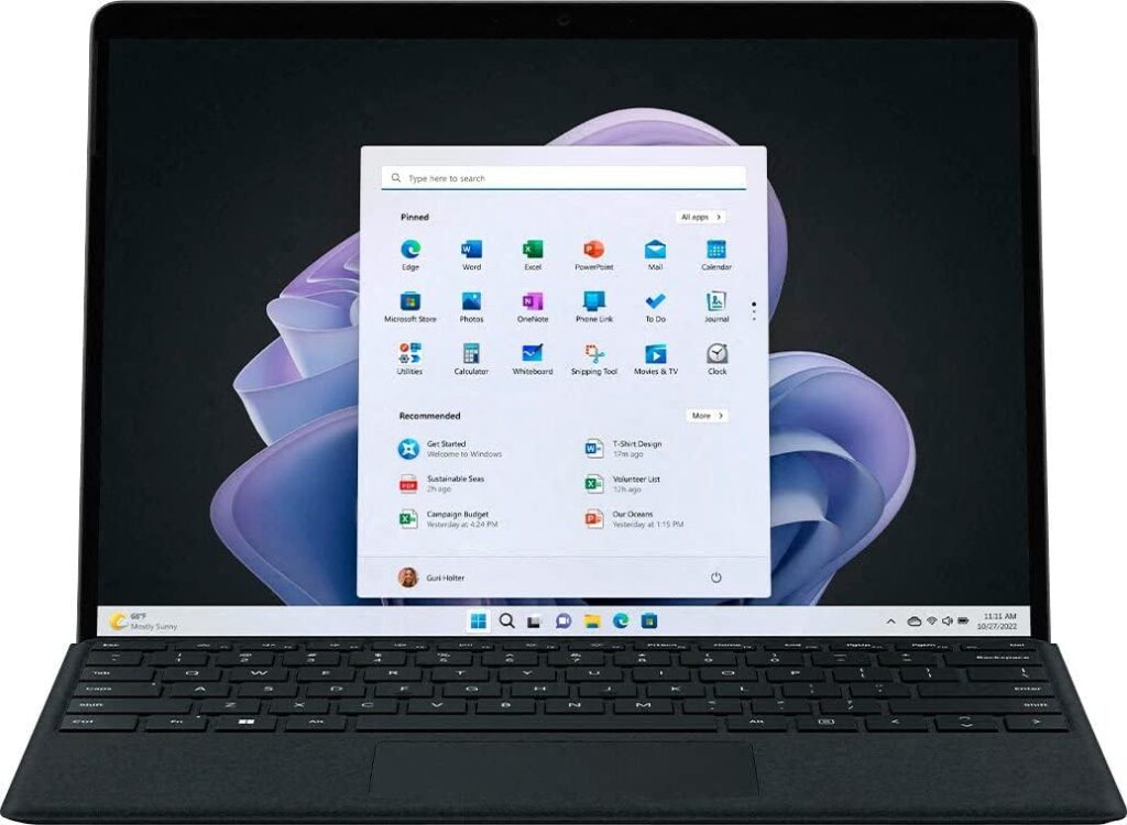 Microsoft Surface Pro 9, 13 Touchscreen 2-in-1 Tablet, 12th Gen Intel Core i5-1235U, Intel Iris Xe Graphics, 8GB DDR5 RAM, 1TB SSD, Windows 11h, Graphite, Device Only, with MTC Stylus Pen