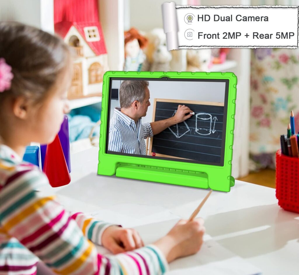 NOBKLEN 10 WiFi Tablet for Kids, Android GO 12.0 Toddler Tablet with Dual Camera 2GB 32GB 1200 * 800 HD IPS Touchscreen 6000mAh Kidoz Pre-Installed Parental Control Kid-Proof Case
