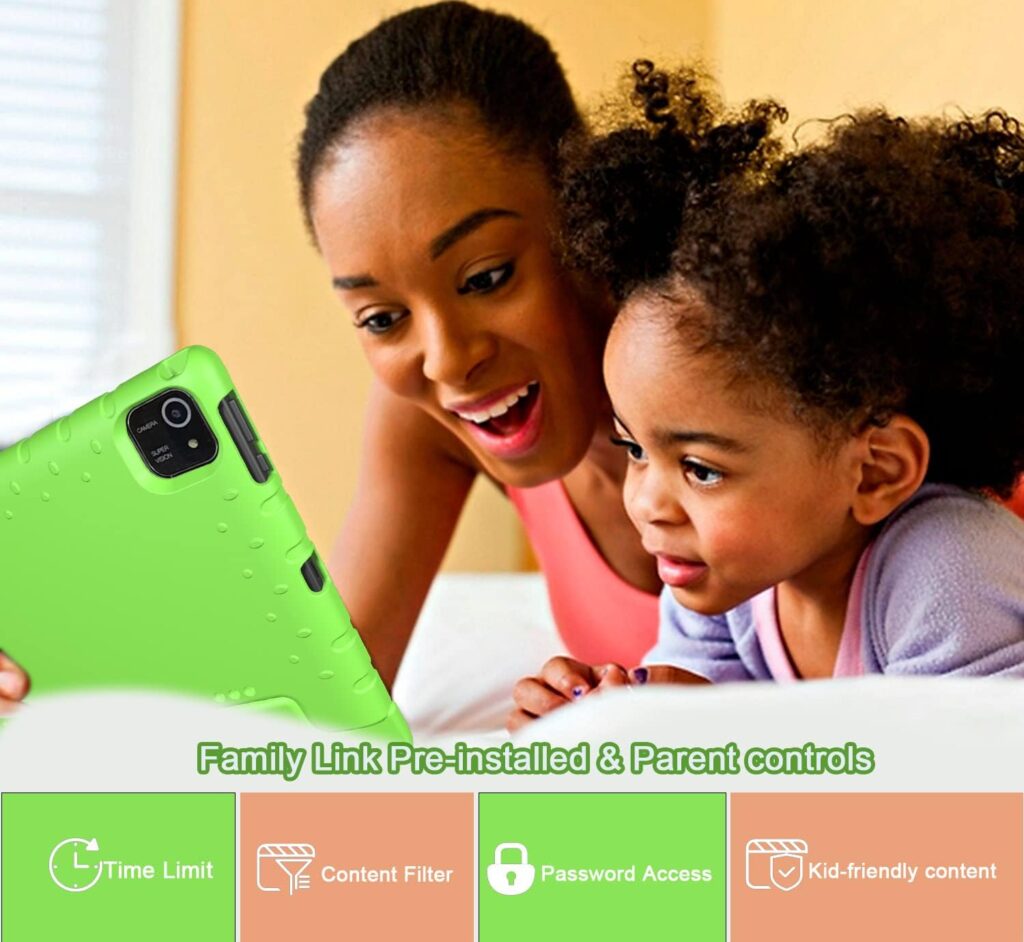 NOBKLEN 10 WiFi Tablet for Kids, Android GO 12.0 Toddler Tablet with Dual Camera 2GB 32GB 1200 * 800 HD IPS Touchscreen 6000mAh Kidoz Pre-Installed Parental Control Kid-Proof Case