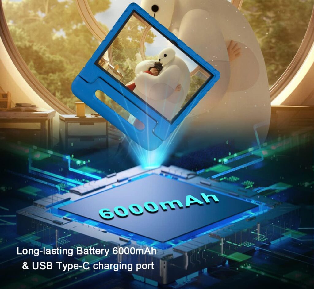 NOBKLEN 10 WiFi Tablet for Kids, Android GO 12.0 Toddler Tablet with Dual Camera 2GB 32GB 1200 * 800 HD IPS Touchscreen 6000mAh Kidoz Pre-Installed Parental Control Kid-Proof Case