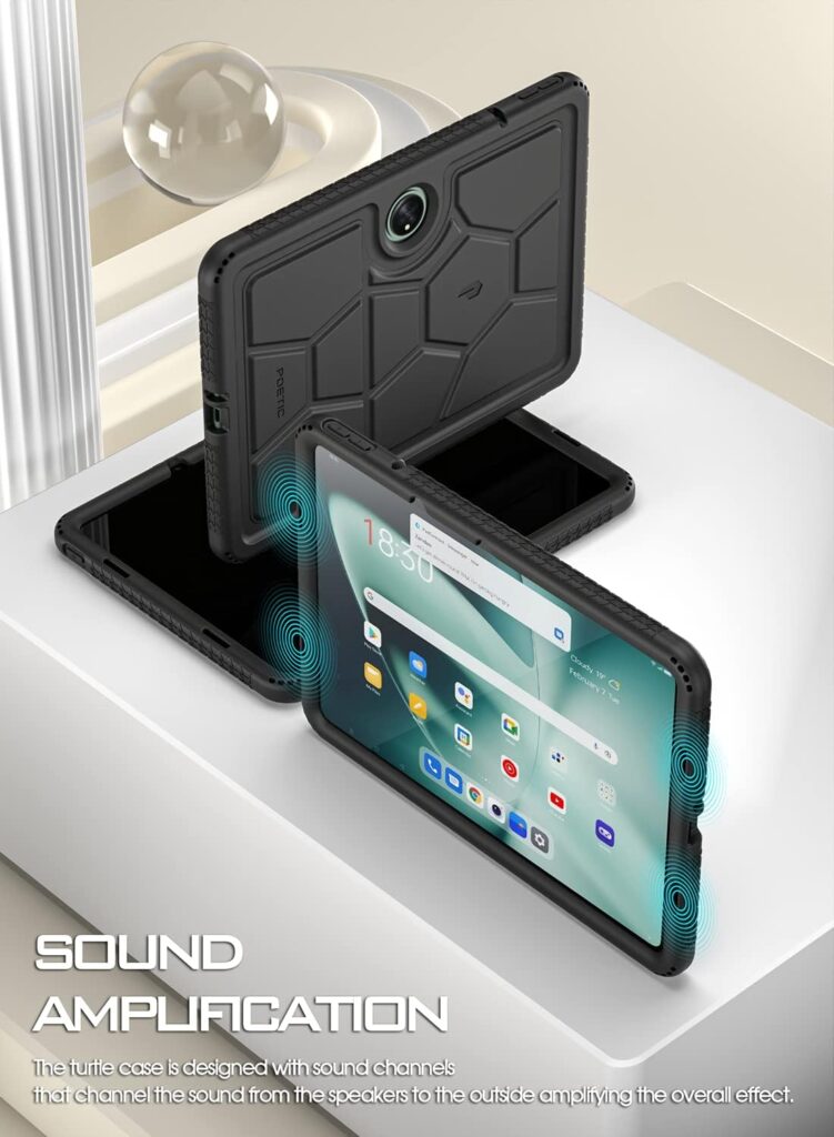 Poetic TurtleSkin Case Designed for OnePlus Pad Case 11.61 inch (2023), Heavy Duty Shockproof Rugged Kids Friendly Drop Protection Silicone Cover Case, Black