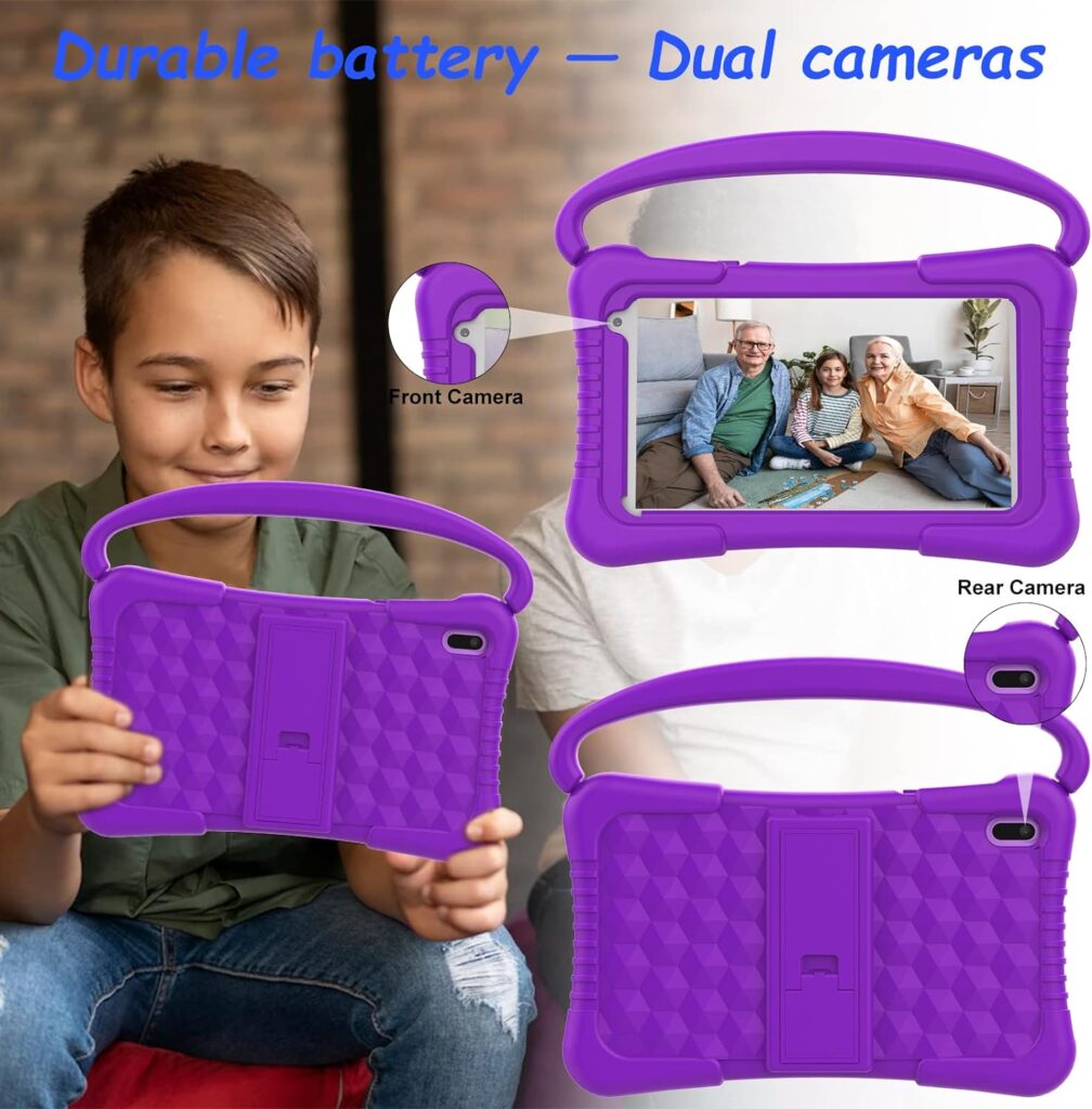 7 Inch Kids Tablet, Quad Core Android 11 Toddler Tablets, Children Tablet with 32GB Storage 2GB RAM WiFi BT Shockproof Case Dual Camera Educationl Games Parental Control, Kids Software Pre-Installed.