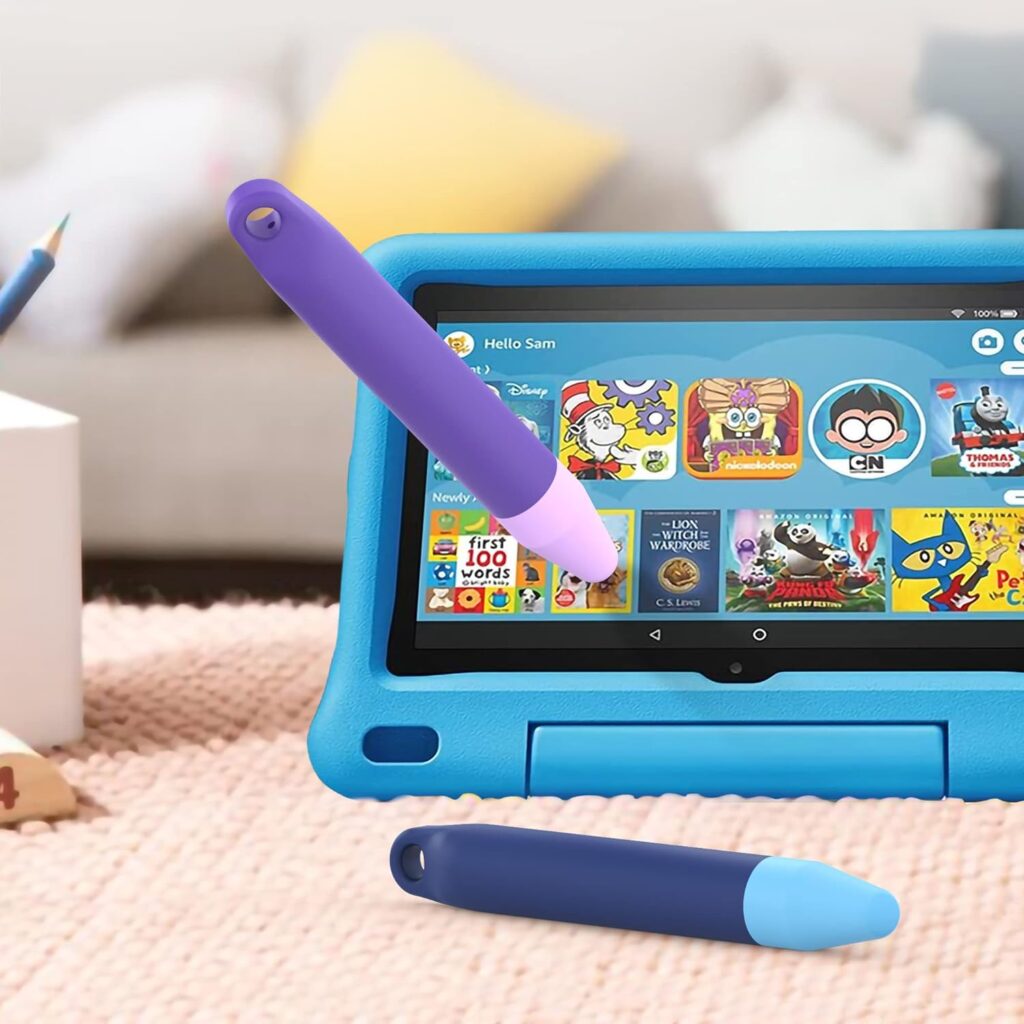 Kid-Friendly Stylus Pens for Touch Screens,Tablet Stylus Pen 2 Pack of Purple Blue Universal Touch Screen Capacitive Stylus Compatible with Kindle ipad iPhone