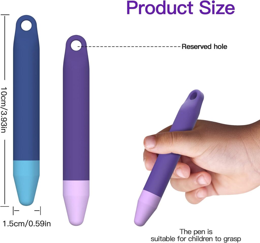 Kid-Friendly Stylus Pens for Touch Screens,Tablet Stylus Pen 2 Pack of Purple Blue Universal Touch Screen Capacitive Stylus Compatible with Kindle ipad iPhone