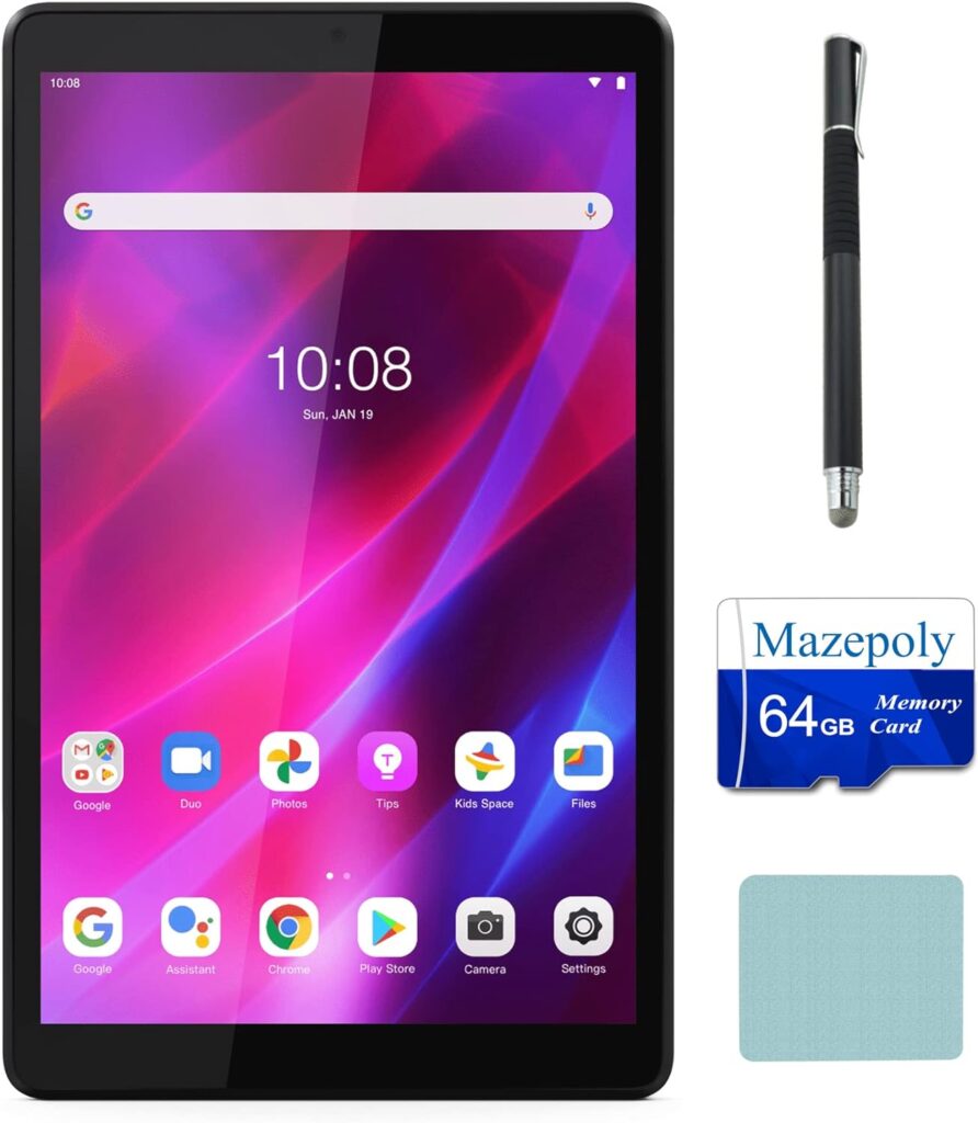 Lenovo Tab M8 Tablet, 8 HD IPS Display, Android 11, Quad-Core Processor, 3GB Ram, 32GB Storage, Long Battery Life, SD Card Slot, , w Accessories Gray