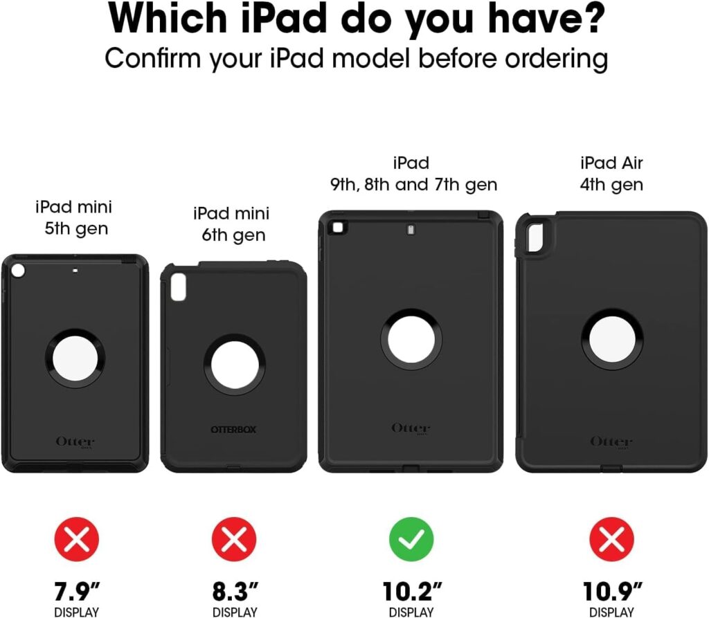 OtterBox Made for Kids Case for iPad 7th, 8th  9th Gen (10.2 Display - 2019, 2020  2021 Version) with Kickstand  Car Headrest Mount Holder - Martian