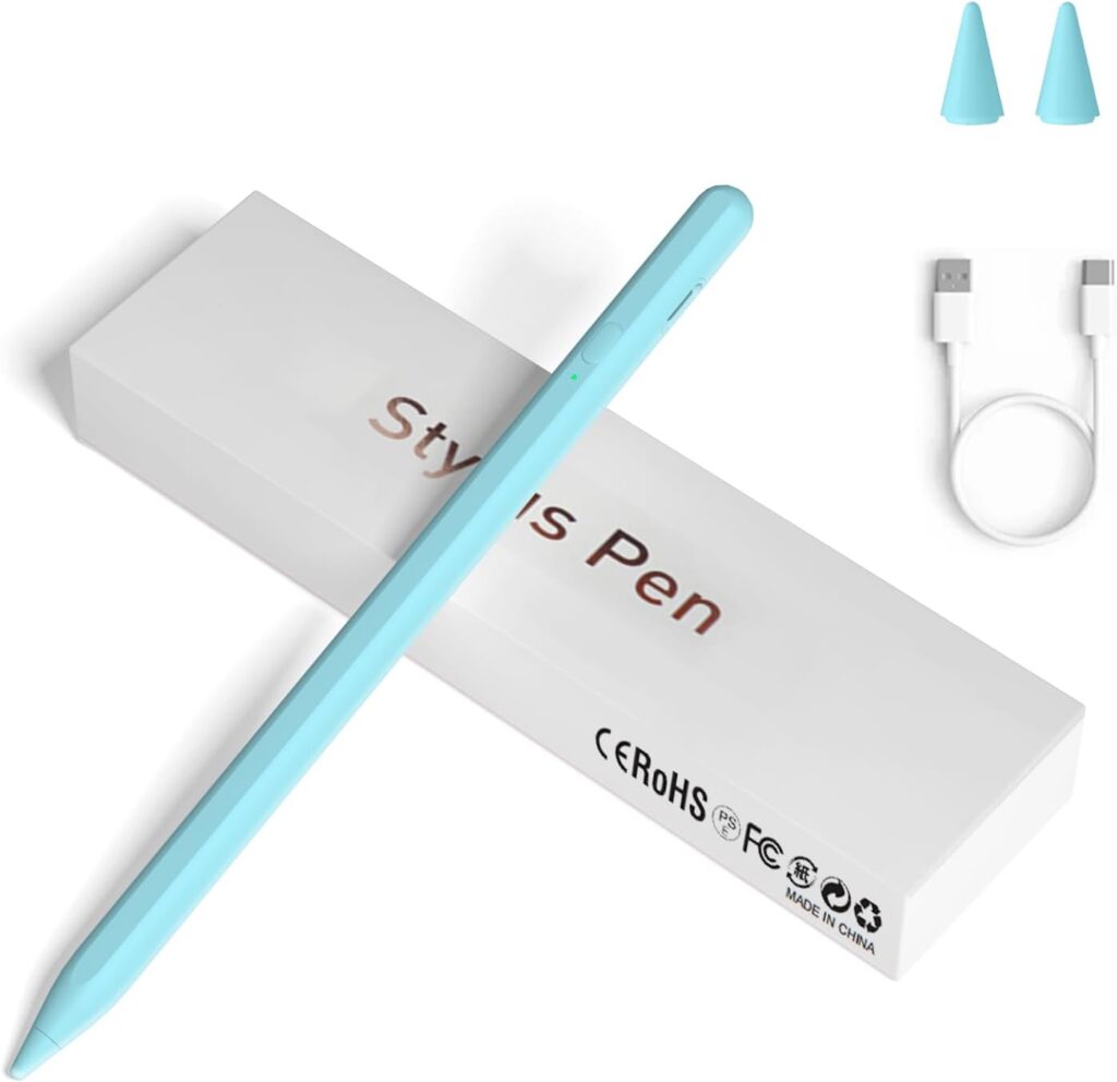 Stylus Pens for Touch Screens, Universal Fine Point iPad Pencil with Magnetic Adsorption Compatible with iPhone/iPad/Samsung/Android/Tablet  Other Touch Screens (Blue)