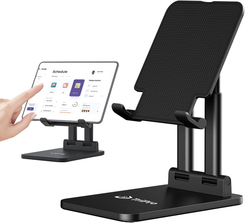 TriPro Tablet Stand -Portable Monitor Stand,4.72 Wide, Adjustable  Foldable, Super Sturdy, Holder for Desk Compatible with iPad/Tablets/Monitor 7-15.6 and Surface Pro