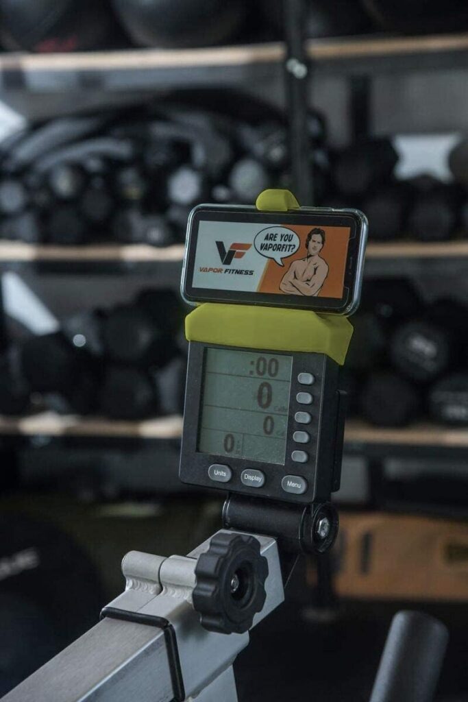 Vapor Fitness Phone Holder Made for PM5 Monitors of Concept 2 Rower, SkiErg and BikeErg - Silicone Smartphone Cradle Compatible with Concept 2 Rowing Machine. Ideal Rower Accessories