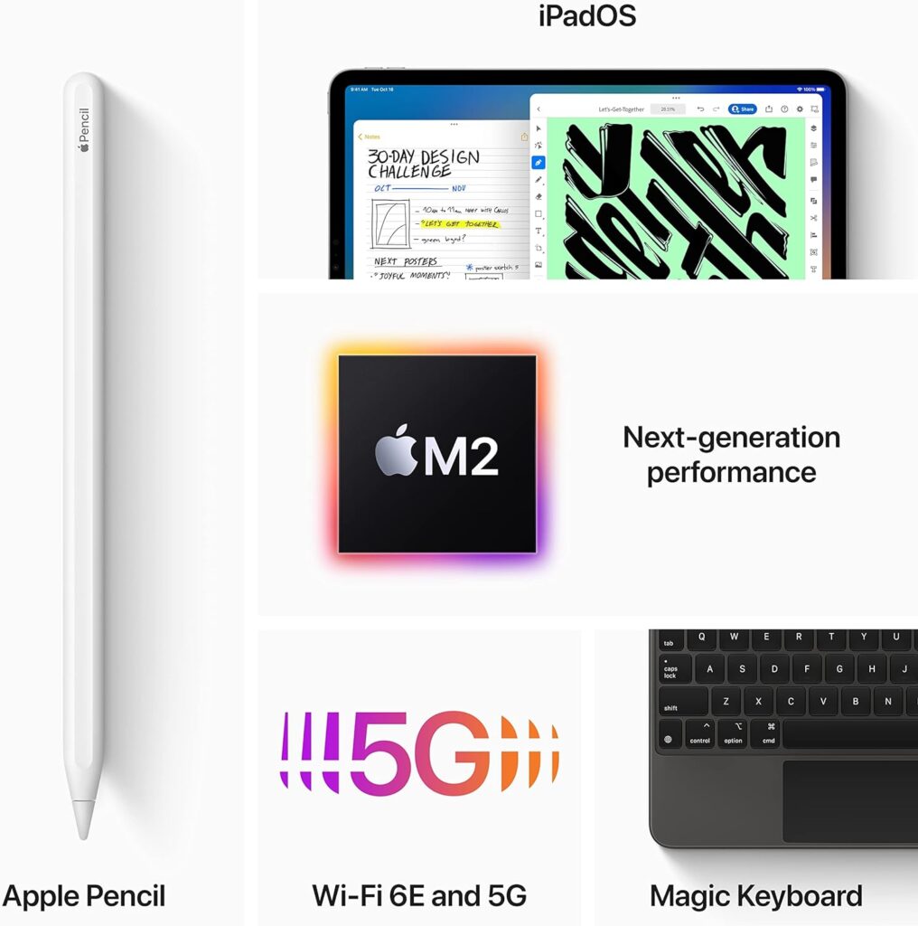2022 Apple iPad Pro (11-inch, Wi-Fi + Cellular, 256GB) - Silver (Renewed)