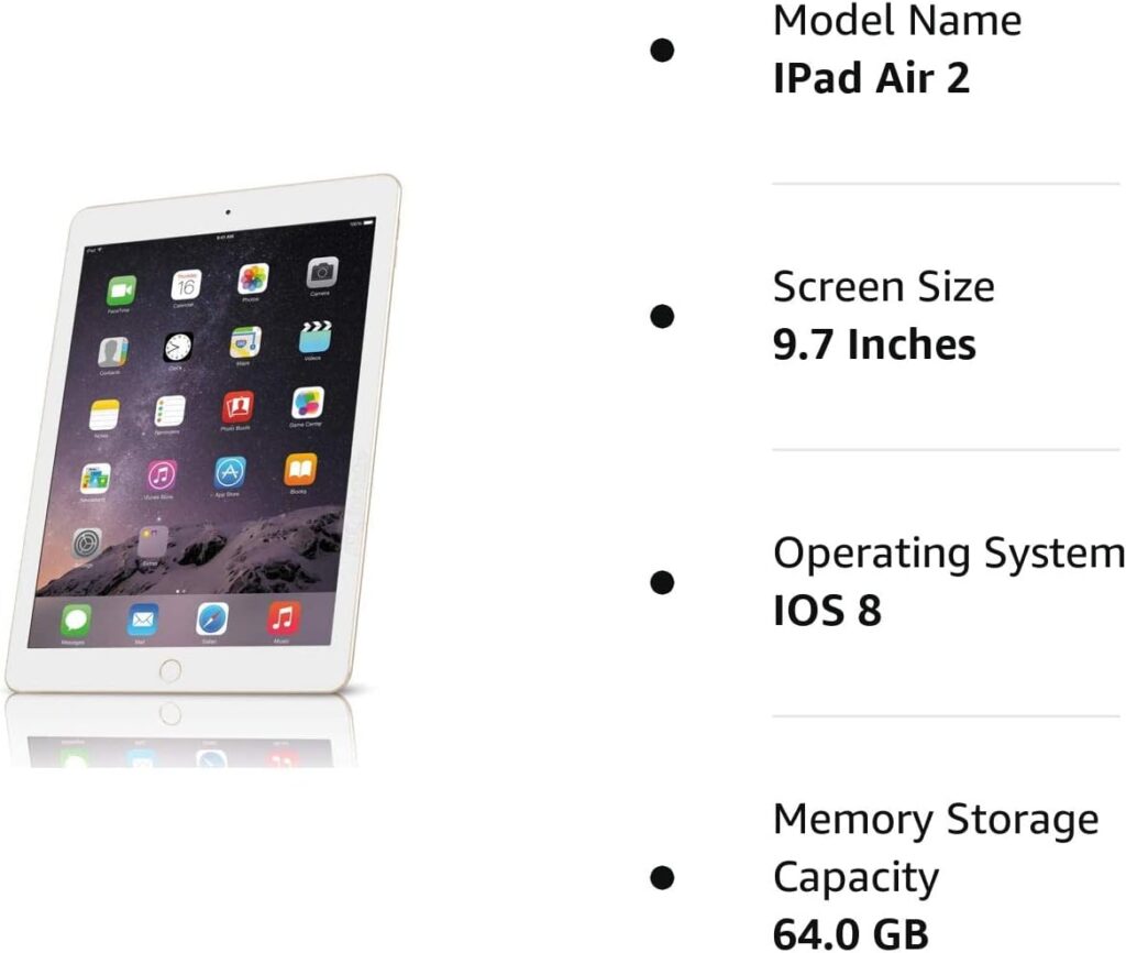 Apple iPad Air 2, 64 GB, Gold, (Renewed)