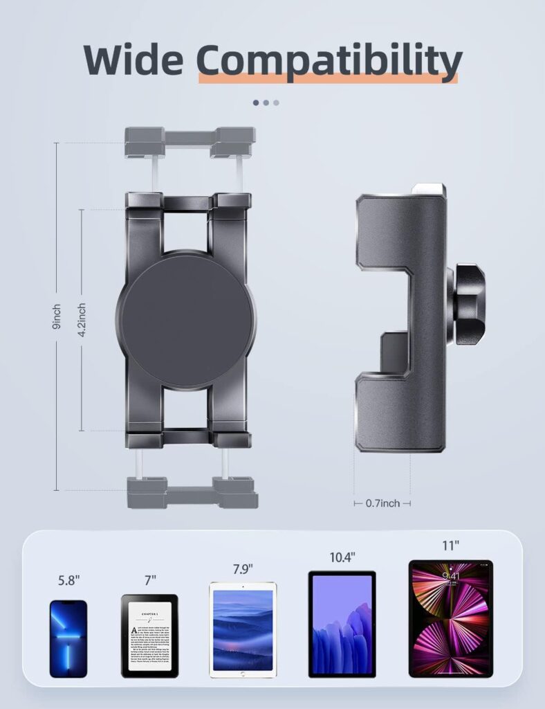 eSamcore Dashboard Tablet Holder for Car Suction Cup Car Mount with Large Clamp for All 6-11 Apple iPad Samsung Galaxy Tab Tablet