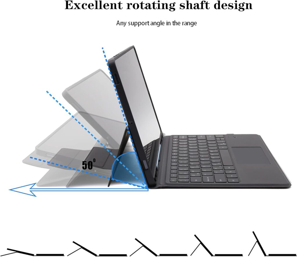 Keyboard Case for Samsung Galaxy Tab S8 Plus/S7 FE/S7 Plus 12.4 inch - Slim Wireless Smart Touch Trackpad Keyboard Folio Tablet Cover - Backlit Keyboard with Kickstand for Tab S8+ / S7 FE/ S7+ Black