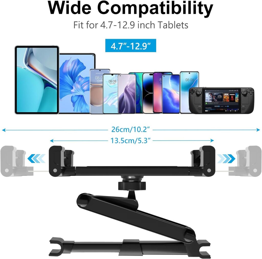Lumigens Car Tablet Holder - iPad Holder for Car Backseat - Car Tablet Holder Back Seat for Kids Adults - Tablet ipad Car Mount