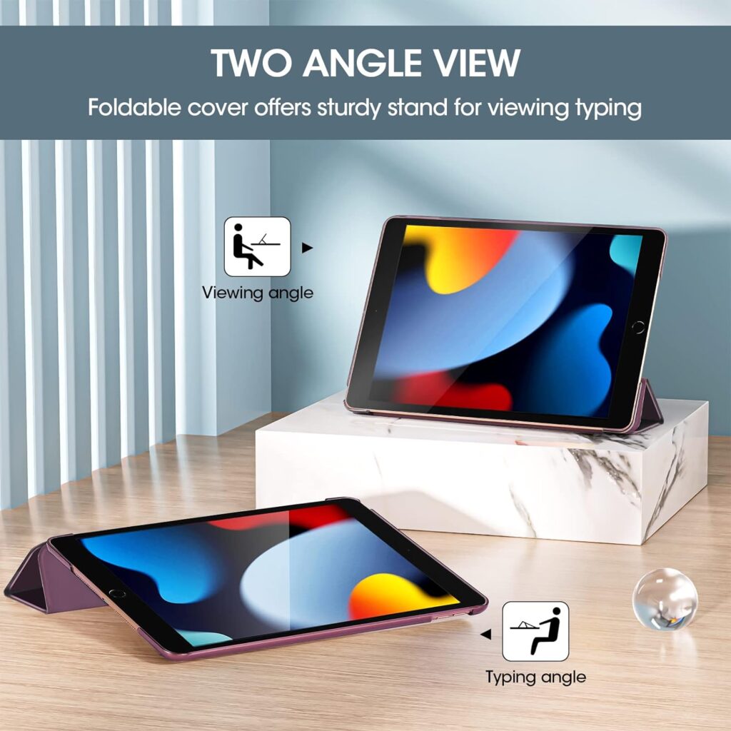 ProCase for iPad 10.2 Case iPad 9th Generation 2021/ iPad 8th Generation 2020/ iPad 7th Generation 2019 Case, iPad Cover 9th Generation Hard Back Smart Cover for 10.2 inch iPad Case -Lightpurple