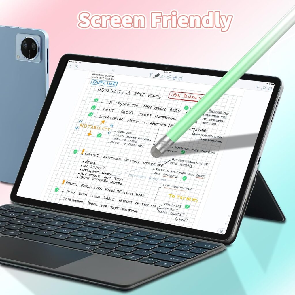 Stylus Pen for Touchscreen (3 Pack), Universal Stylist Pens 2 in 1 Precision Series Fine Point Disc for Apple/iPhone/iPad/Android/Samsung Tablets and More (Gradient Multi-Color)