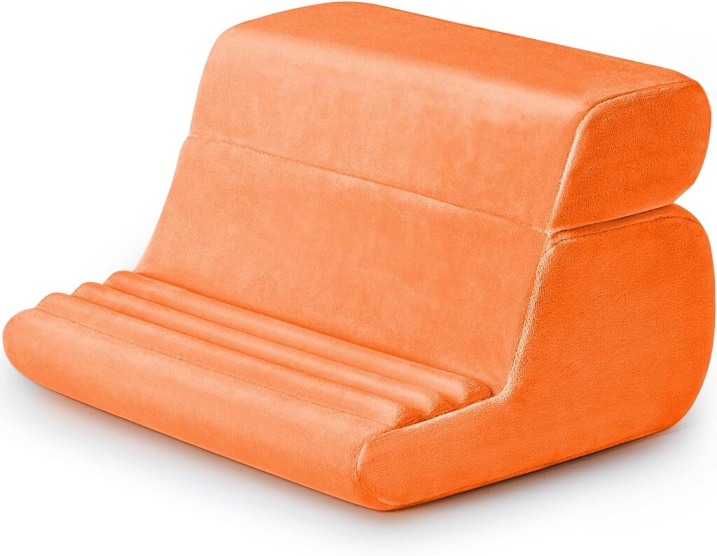 UGREEN Tablet Pillow Stand for Lap Soft Holder Bed with 3 Viewing Angles Adjustable Home Office Accessories Compatible iPad Pro 11, 12.9 Air Mini 6 5 4 E-Reader Orange