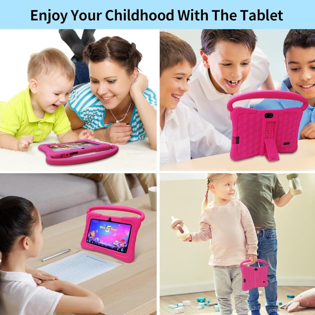 7 Inch Tablet for Kids,Toddler Tablet Android 11 4GB(2+2Expand) RAM 32GB Storage,Computer Tablet PC with Age Filters,Parental Controls,Google Playstore YouTube Netflix for Boys Girls Pink
