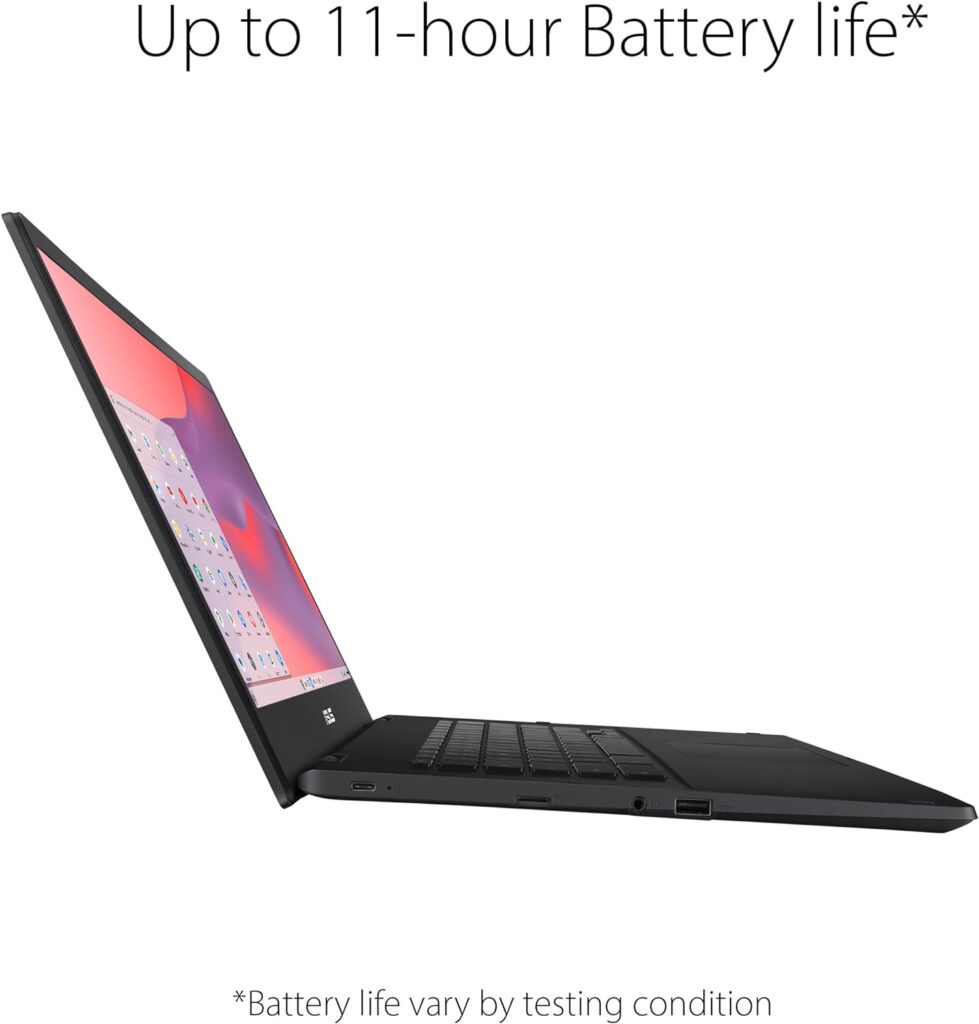 ASUS C424MA-AS48F Chromebook C424, 14.0 180 Degree FHD NanoEdge Display, Intel Dual Core Celeron Processor, 4GB LPDDR4 RAM, 128GB Storage, Silver Color, C424MA-AS48F