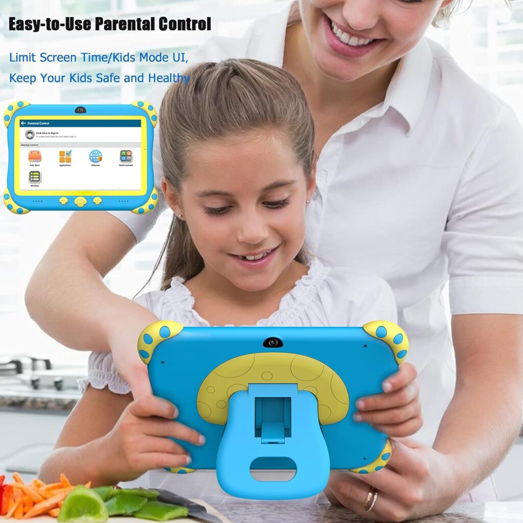 Kids Tablet 7 inch Tablet for Kids Wifi Kids Tablets 32G Android 10 Dual Camera Educational Games Parental Control, Toddler Tablet with Kids Software Pre-Installed Kid-Proof YouTube Netflix (Pink)