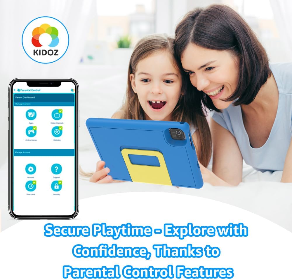 Maxsignage 10 Android 13 Kids Tablet,Ages 6-12 Tablet for Kids, Quad-Core, Shockproof Case  Stand, 32GB Storage, HD Display, 2MP Camera, Extended Battery, Parental Controls, Learning  Play