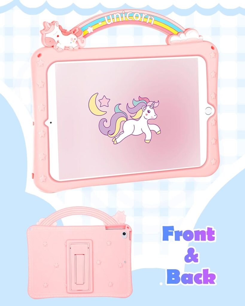 Wazzasoft for iPad Mini 6th Generation Case, for iPad Mini 6 Case 8.3 Inch for Girls Cute Girly Cartoon Kawaii Pretty 3D Design Cover with Stand  Strap Unique Women Teens Funda for Apple Mini 6 2021