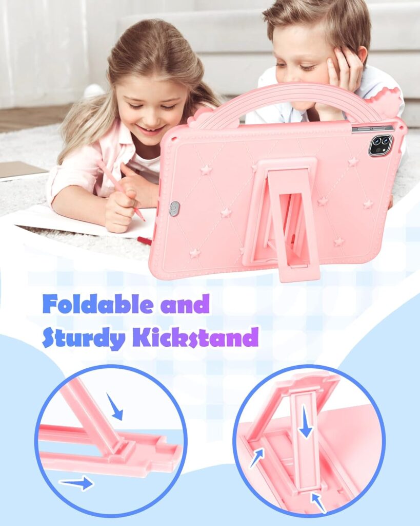 Wazzasoft for iPad Mini 6th Generation Case, for iPad Mini 6 Case 8.3 Inch for Girls Cute Girly Cartoon Kawaii Pretty 3D Design Cover with Stand  Strap Unique Women Teens Funda for Apple Mini 6 2021