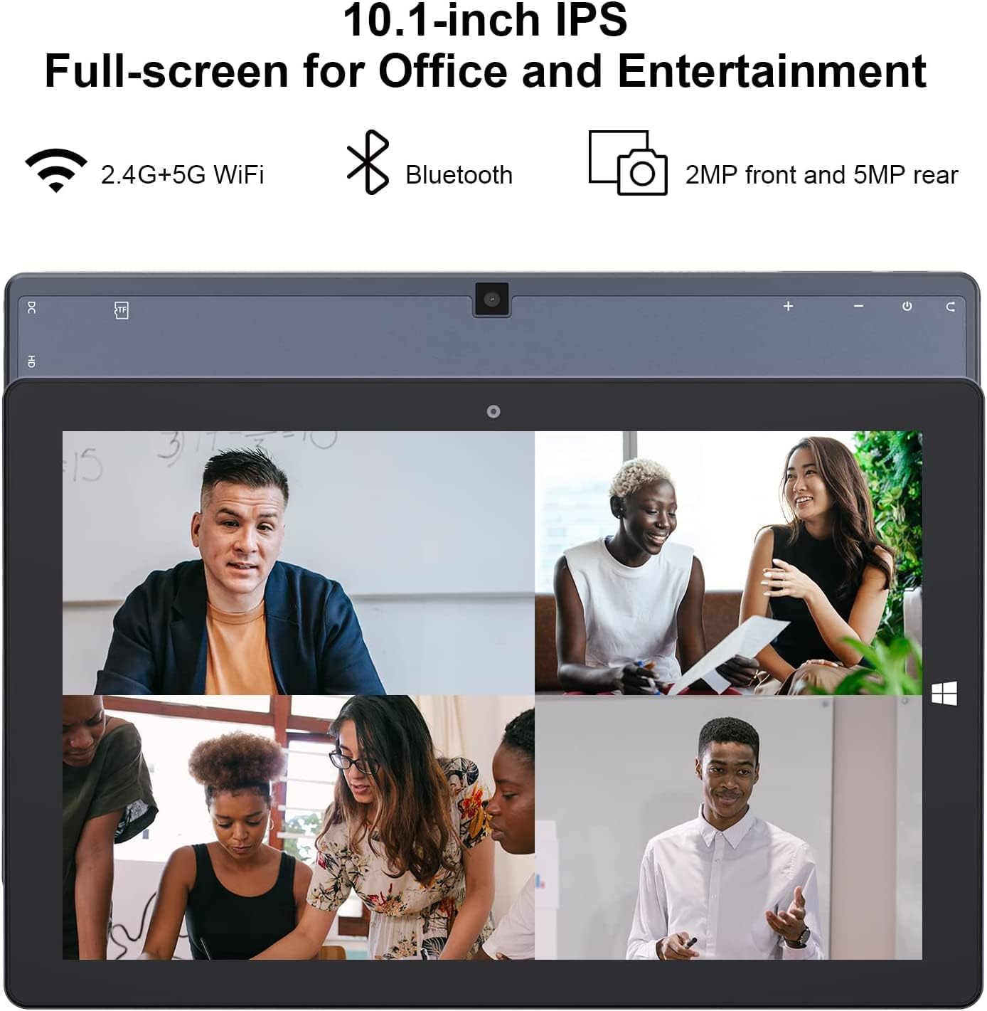 AWOW Windows Tablet 8GB Memory 128GB Storage, 10.1 Inch Touchscreen, Intel Celeron N3450, WiFi, Bluetooth, USB3.0, HDMI, Dual Cameras, Windows 11 Tablet PC