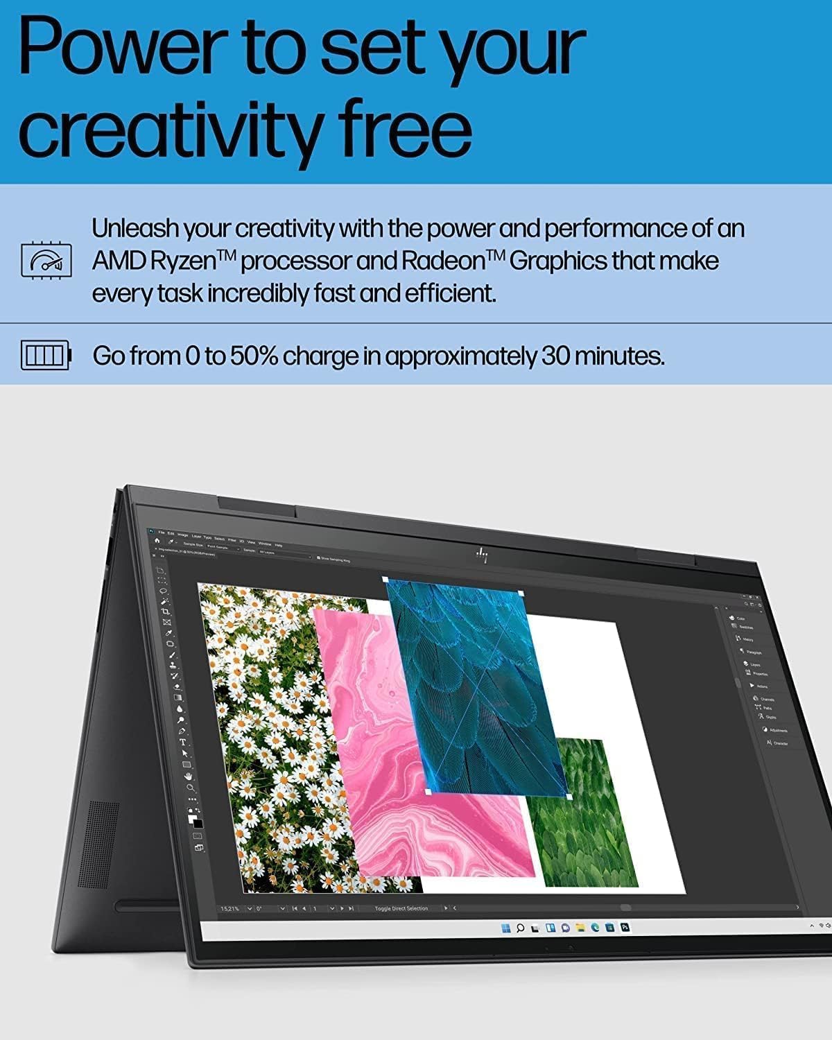 HP 2023 Newest Envy x360 2-in-1 Convertible Laptop, 15.6 FHD Touchscreen Display, AMD Ryzen 7 5825U Processor, 16GB RAM, 512GB SSD, AMD Radeon Graphics, Bluetooth, Webcam, Windows 11 Home, Black