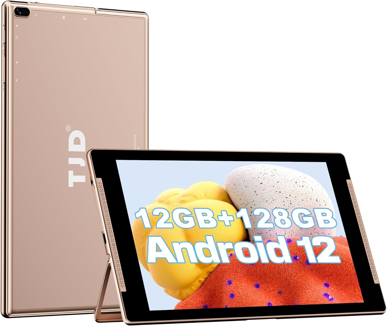 TJD Android 12 Tablet 10.1 Inch Tablets with Stand, 8GB RAM 128GB ROM 512GB Expandable, Google GMS Tablet, 6000mAh Fast Charge, 8MP Dual Camera, 2.4G/5G WiFi6, IPS HD Touch Screen (Purple)